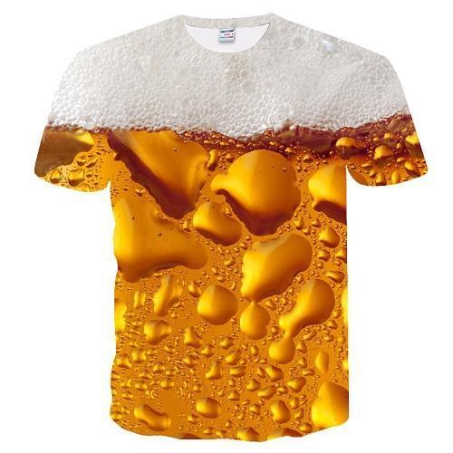 2021 trends mens clothing wholesale brand shirt beer short-sleeved t shirt digital printing Homme large size T-shirt tops tees