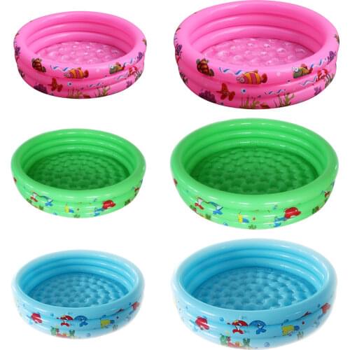 Inflatable Round Swimming Pool Baby Safe Cartoon Bubble Bottom Colorful Play Ball Childrens Outdoor Basin Bathtub Circle Ring Wa