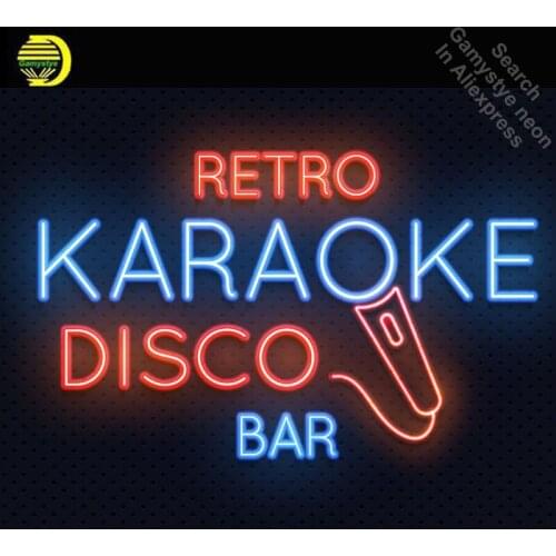 Retro disco karaoke bar Neon Light Sign Beer Bar Pub Neon Sign Glass Tube Handcrafted Store Business Display lamp custom made