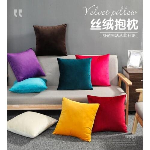 Soft Velvet Cushion Cover Decorative Pillows Throw Pillow Case Soft Solid Colors Luxury Home Decor Living Room Sofa Seat Coffee