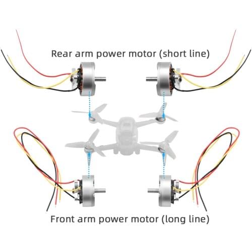 Original Spare Part for DJI FPV Drone Arm Motor Front Rear Arm Motor with Cable for FPV Combo Aircraft Motors Repair Replacement