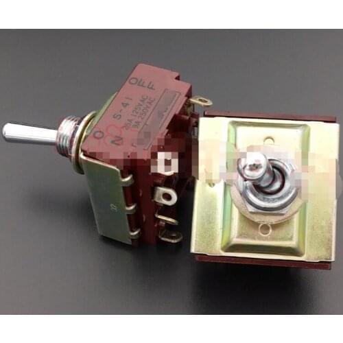 Free Shipping 2pcs/LOT Original Japan NKK s-41 9A 250V quadruple toggle power switch nikkai 25A 125V