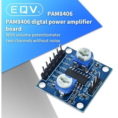New Pam8406 Digital Amplifier Board With Volume Potentiometer 5wx2 Stereo