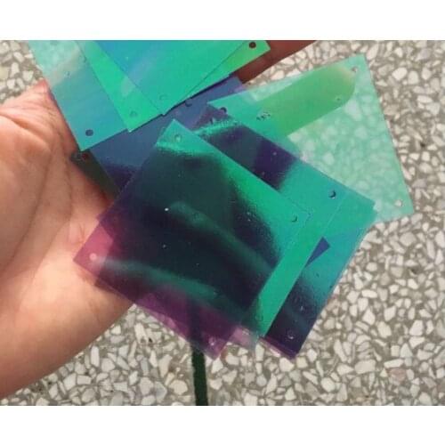 Transparent color purple 5*5 cm square sequins wedding site decorated with sequins purple square PVC