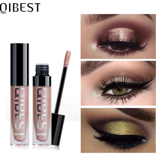 QIBEST Liquid Eyeshadow Metallic Diamond Shiny 8 Color Glitter Eyeshadow Stick Make up Long lasting Shimmer Pigmented Cosmetic