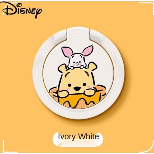 Disney Cute Cartoon Pooh Mobile Phone Holder Suitable for Desktop Foldable Rotating Anti-fall Paste Ring Buckle