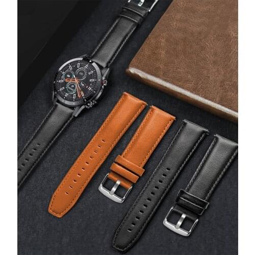 22mm/20mm Genuine Leather Quick Release Watch Band Compatible with Samsung/Huawei SmartWatch