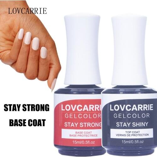 LOVCARRIE Rubber Base for Nails Strong Thicker Base Coat Top Coat No Wipe Matte Diamond Shine Gel Varnish Vernis Primer Gellak
