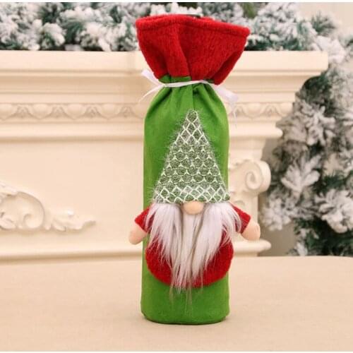 Christmas Sweater Wine Bottle Cover Reusable Wine Bottle Bags for Holiday Party Christmas Table Home Decoration