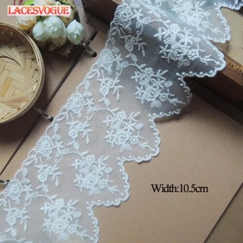 19yards Cotton Mesh embroidery Lace ribbon Dress edge decoration DIY Garment material Needlework sewing accessories 243