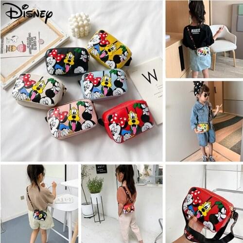 Disney Mickey Minnie Cartoon Printed Bag Mini Shoulder Bag Cartoon Anime Baby Accessories Bag Girls Messenger Bag Birthday Gift