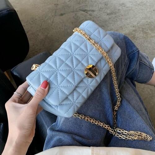 Embroidery thread PU Leather Crossbody Bags For Women Small Chain 2020 Summer Elegant Shoulder Handbags Female Cross Body Bag