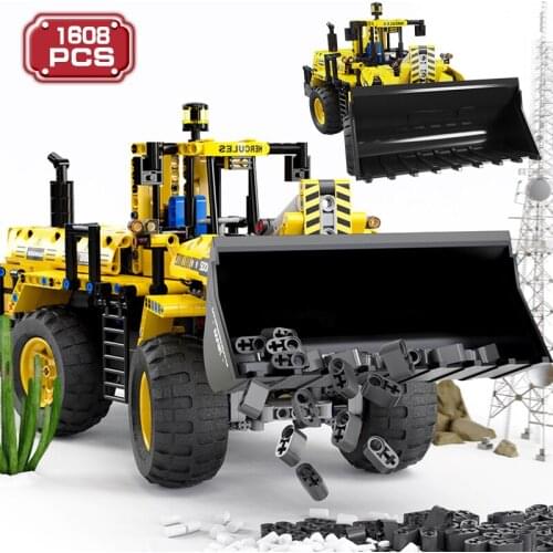 Technical Engineering Electric Car DIY Model Building Blocks Expert Bulldozer Assembly Bricks RC Toys for Boys Birthday Gifts