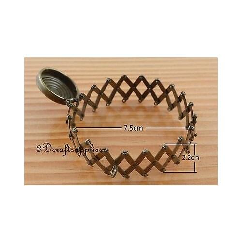 7.5cm Open size Vintage expandable gate purse frame (with loops) anti brass Z45B