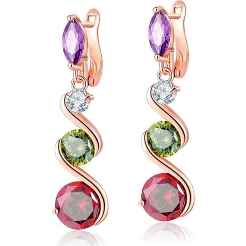 YJGS Exquisite Hot Selling Excellent Product Zircon Earrings For Female Fashion Elegant Long Pendant Earring Wedding Accessories