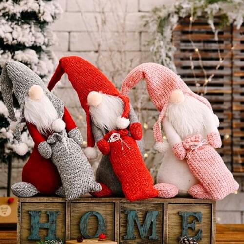 1/3pcs Christmas Faceless Crooked Neck Swedish Tomte Gnome Ornaments Home Holiday Party Decoration