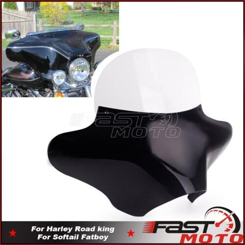 1 set Front Outer Batwing Fairing For Harley Touring Road King Switchback Softail Breakout Clear Windshield Wind Deflectors
