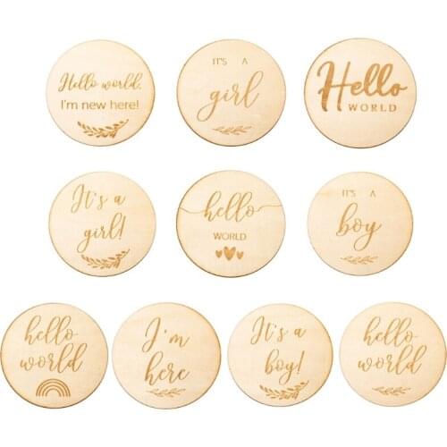 1 Pc Wooden Baby Milestone Card Newborn Monthly Growth Recording Cards Baby Birth Commemorative Cards Photography Props