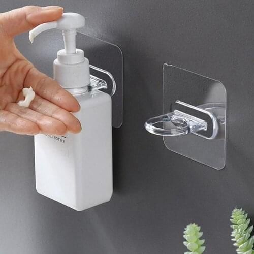 1pcs Ring Type Adhesive Wall Hook Hanger For shower Bottle Strong Transparent Wall Storage Sucker For Kitchen Bathroom Hooks