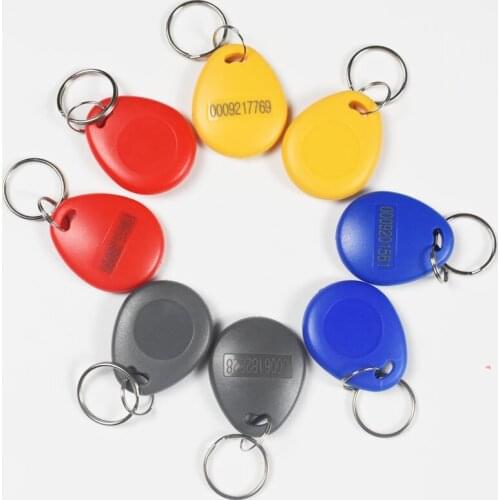 10Pcs RFID Tag Key Fob Keyfobs Keychain Ring Token 125Khz Proximity ID Card Chip EM4100 TK4100 for Access Control Attendance