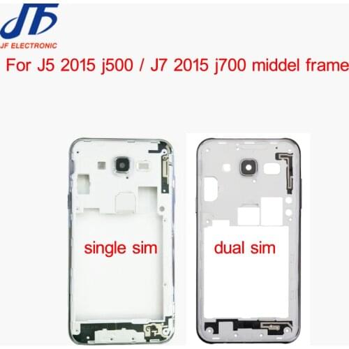 100pcs/lot Middle Plate Frame Bezel Housing Cover with camera lens For Samsung Galaxy J5 J500 J500F J7 J700 J700F 2015 version