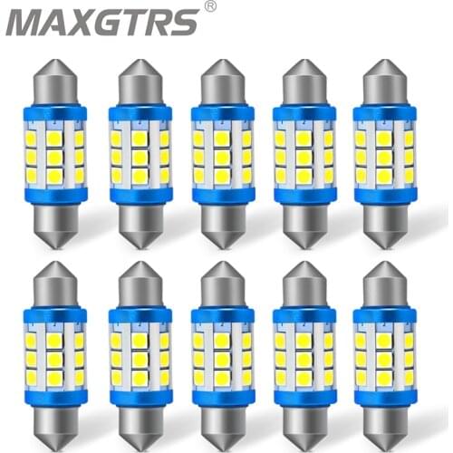 10x Festoon C5W C10W 3030 Chip Bulb Canbus 31mm/36mm/39mm/41mm Car LED Lamp Interior Dome Reading License Plate Lights 6000K