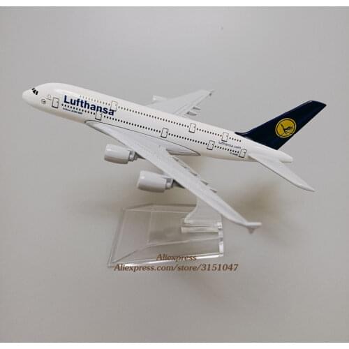 16cm Alloy Metal Germany Air Lufthansa A380-800 Airlines Airplane Model Lufthansa Airbus 380 Airways Plane Model Aircraft Gifts