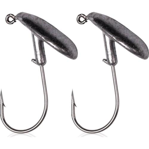 2pcs/lot Lead Head Hook 3.5g/5g/7g/10g tumbler Jig Bait Fishing Hooks For Soft Lure Fishing Tackle