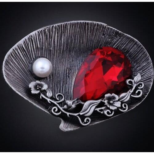 5 Colors Cheap Vintage Crystal And Pearl Big Leaf Brooch High-end Rhinestone Brooch Beautiful Pins For Women New 2016 FBRO052