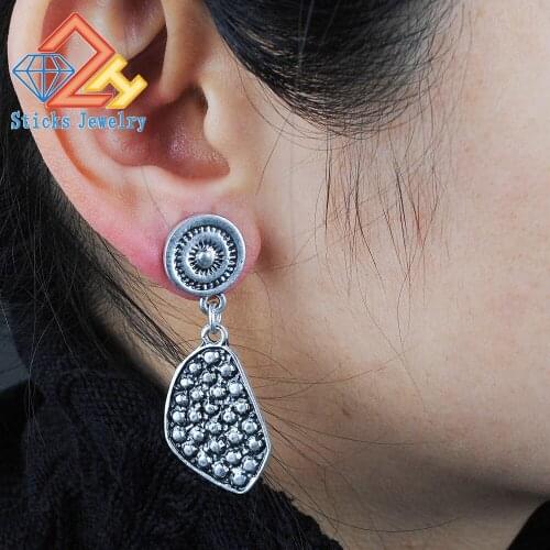 Bohemia Flower Retro Vintage Earrings For Women Lady Jewelry Bijouterie