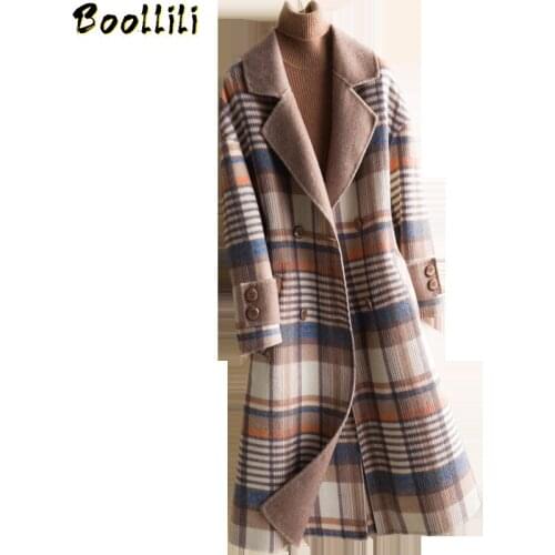 Boollili Spring Autumn Coat Women Korean Double-sided 100% Wool Jacket Women Woolen Overcoat Abrigos Mujer Invierno 2020 Casaco