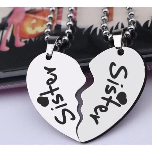 1Pair Couple Keychain Heart Key Rings Sister Love Key Chain for Birthday Gift Souvenirs Valentines Day Gift Lovers Couple Gift