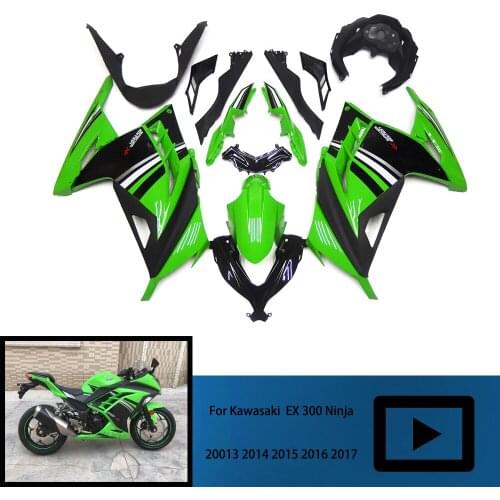 For Kawasaki EX 300 Ninja 13 14 Zx300r Body Kit 2015 EX 300 Ninja Body Kit 2013-2017 Green Black