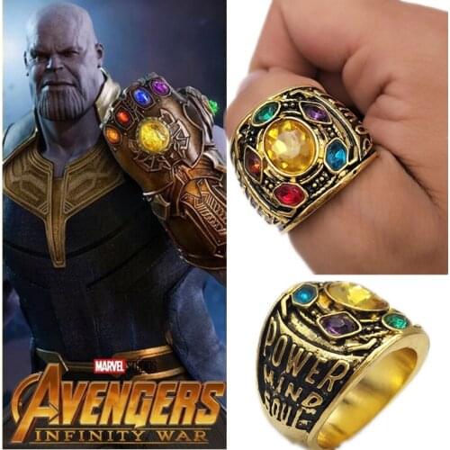 Movie Thanos Infinity Gauntlet Power Cosplay Alloy Ring Jewelry