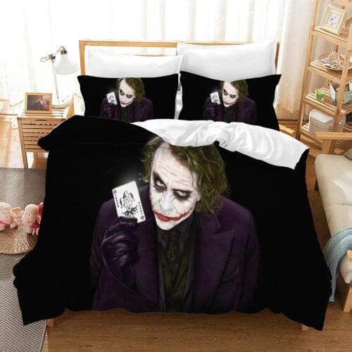 Joker IT Pennywise Clown Stephen King 3D Printed Bedding Set Duvet Cover KING Queen Full Twin Size for Kids Adults Bedroom Decor
