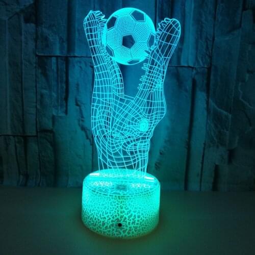 Creative Crocodile Football 3d Night Light Colorful Acrylic Usb Nightlight Touch Remote Control Led Desk Lamp
