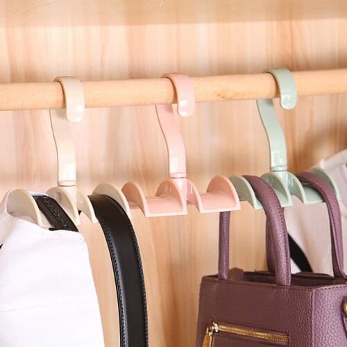 360° Rotation Handbag Storage Hooks Home Closet Organizer Rod Hanger Saving Space Purse Hanging Rack Holder Bag Clothing Hanger
