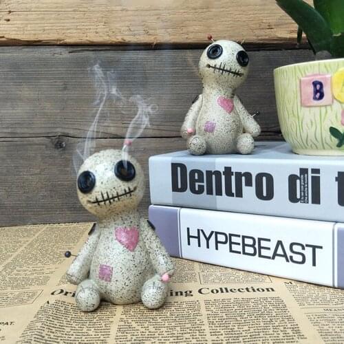 Voodoo Doll Cone Burner Incense Burner Desktop Resin Ornament Handmade Carft Ornaments Decorative Props Home Decoration Censer