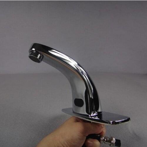 Brass chrome plated infrared automatic sense faucets,Bathroom fixture Single hole sink basin faucet mixer water tap hot and cold