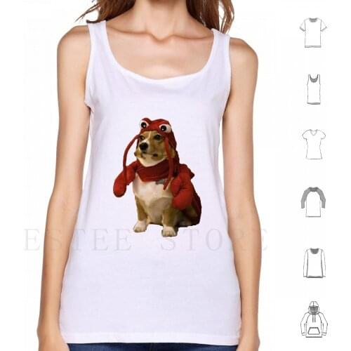 Corgi In Lobster Costume Tank Tops Vest Sleeveless Corgi Dog Puppy Pet Animal Lobster Ocean Beach Tropical Costume