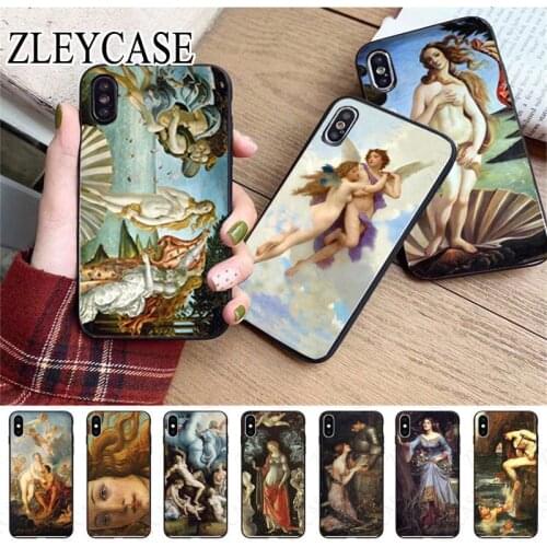 Art Painting The Birth Of Venus Soft Phone Case For iphone x xs xr xsmax 11 12pro max 5s SE 2020 6splus 7 8plus 12mini cover
