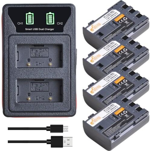 NB-2L NB-2LH Battery + LED Built-in USB Dual Charger for for Canon Rebel XT XTi EOS 350D 400D Powershot G9 G7 S80 S70 S30 L10