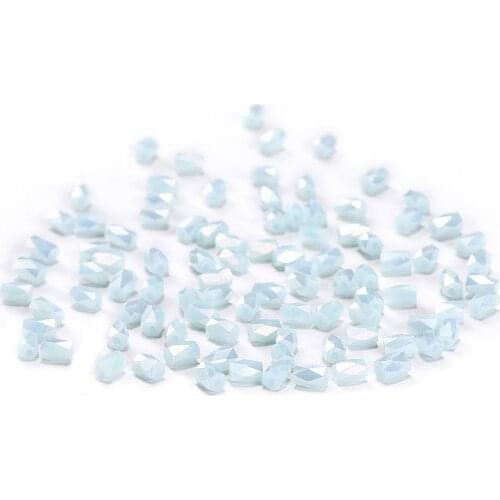 Sky Blue AB 50pcs 2*4mm Cylinder Crystal Beads Austria Charm Glass Crystal 18 Cutting Faces Loose Beads DIY Jewelry Crafts C-2