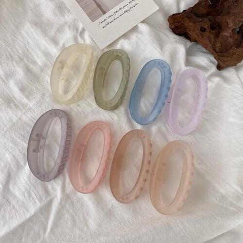 South Koreas new jelly color frosted elliptical clip back head shark clip hairpin simple temperament hair clip hair accessories