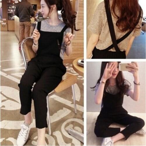 New Cotton Jumpsuit Strap Harem Trousers Overalls Overalls Loose Harem Pants Trousers Womens Casual Loose Linen Pants