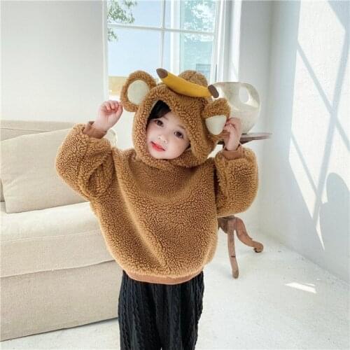 Clothes Thick Brown Cute Winter Unisex Casual Polyester CN Warm Fashion