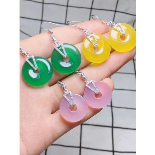 Fine jewelry Natural agate ball chalcedony Necklace Mother girlfriends birthday gift