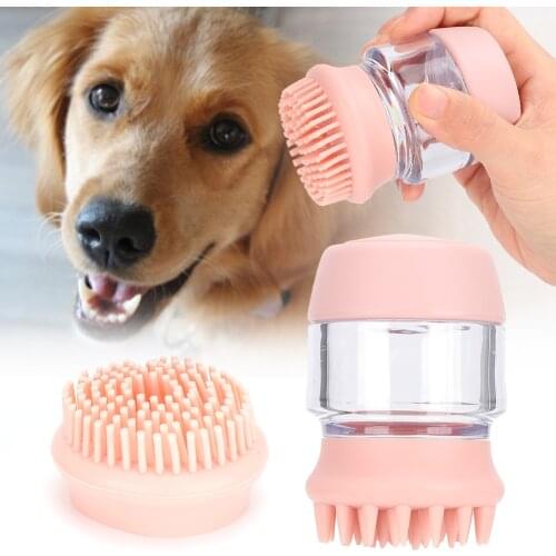 Pet Bathing Brush Dog Cat Bathing Tool Massage Silicone Brush With Head Massager Shower Tools Cleaning Washing Bath Accessories
