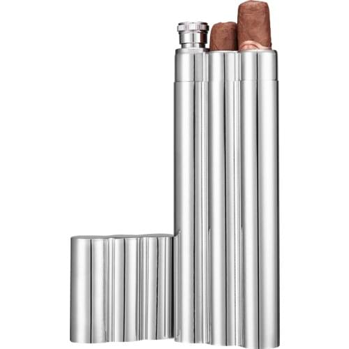 Polished with 2 sticks Cigar Tube and a Funnel Grade Business Man Travel Carry Case Holder CG-0127
