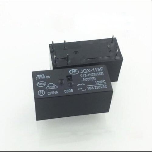 HOT NEW 12V relay HF115F JQX-115F 012-1H3B JQX-115F-012-1H3B JQX115F0121H3B 12VDC DC12V 12V 16A 250VAC 6pin